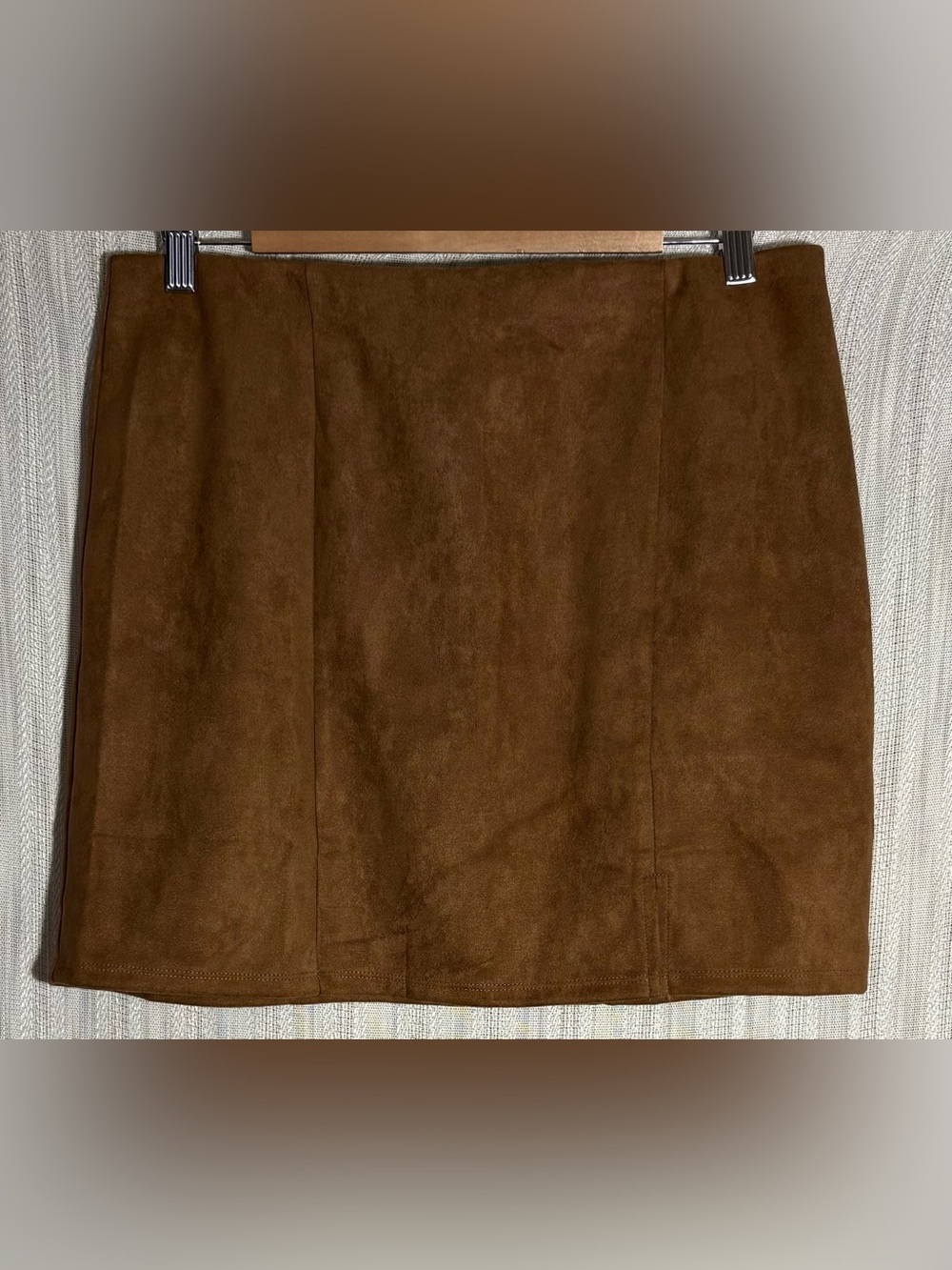 Blue Rain Brown Suede-Look Mini Skirt